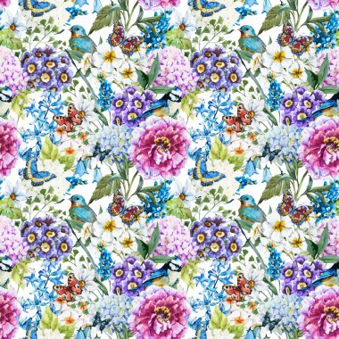 Suluboya çiçek deseni