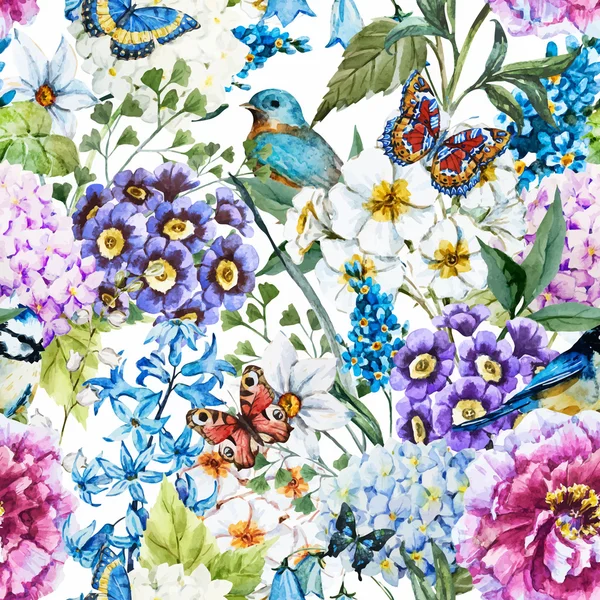 Watercolor floral pattern Stock Illustration
