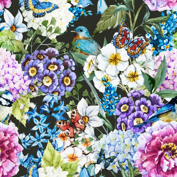 Watercolor floral pattern Stock Vector