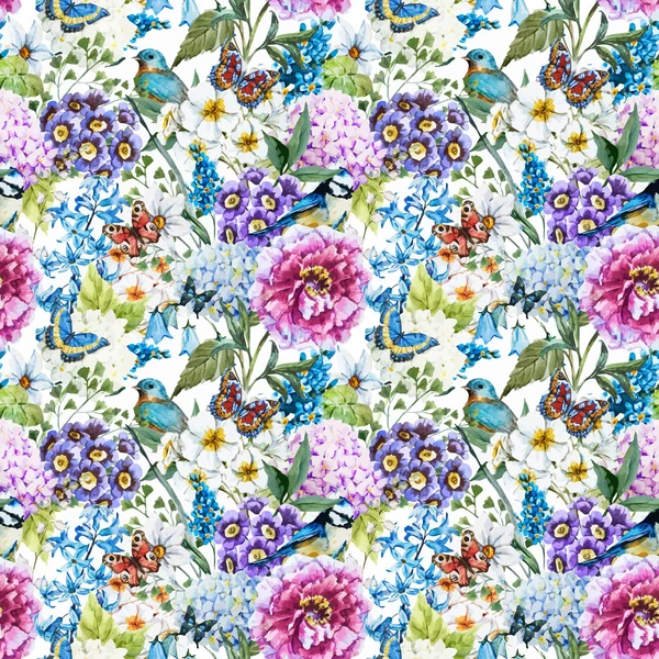 Watercolor floral pattern Stock Vector