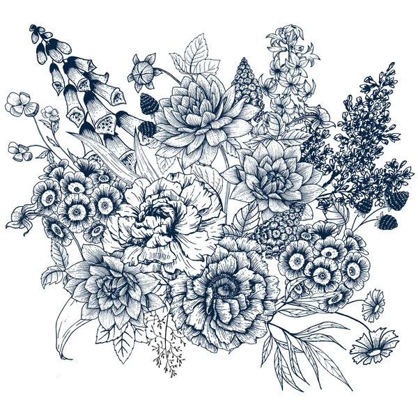 Jolies fleurs vectorielles — Image vectorielle