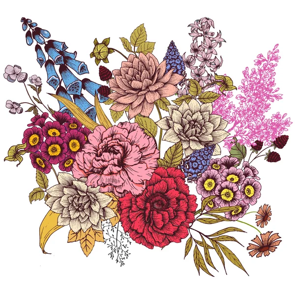Красивые векторные цветы — стоковый вектор