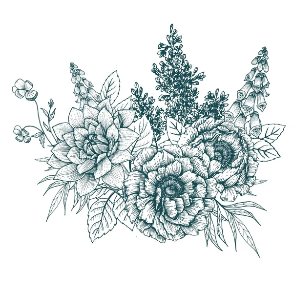 Bonitas flores vector — Archivo Imágenes Vectoriales