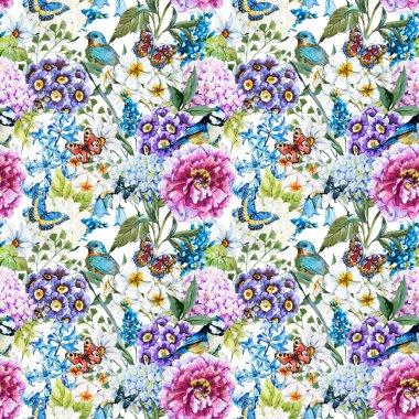 Suluboya çiçek deseni