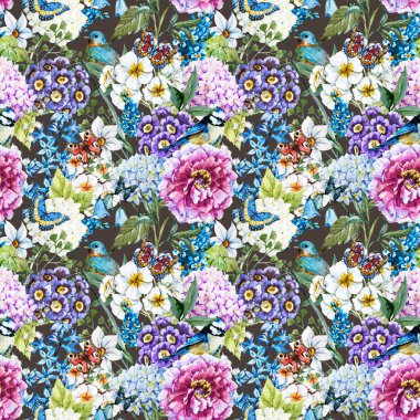 Suluboya çiçek deseni