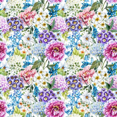 Suluboya çiçek deseni