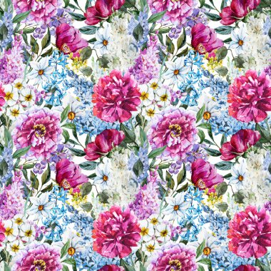 Suluboya çiçek deseni