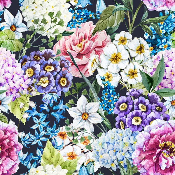 Watercolor floral pattern — Stock Photo, Image