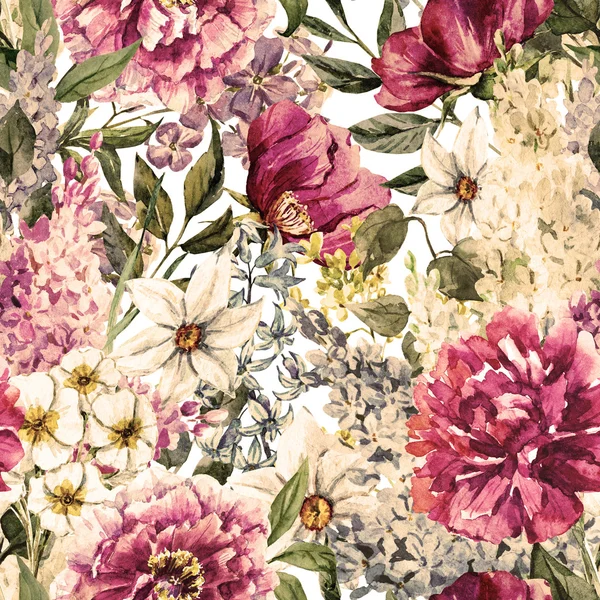 Aquarell-Blumenmuster — Stockfoto