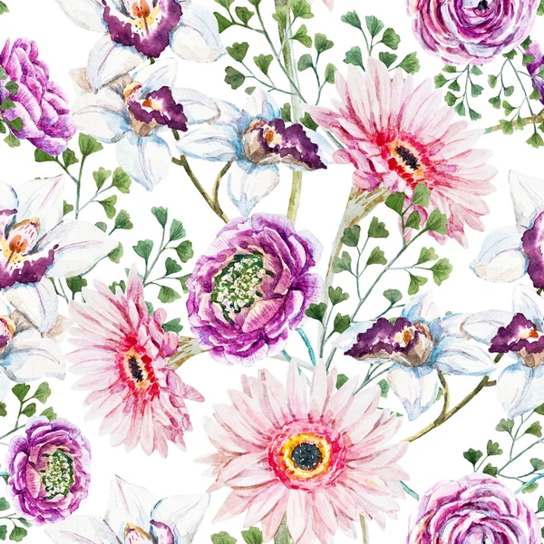 Patrón floral de acuarela —  Fotos de Stock