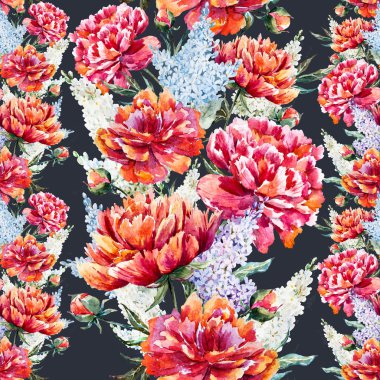 Suluboya çiçek deseni