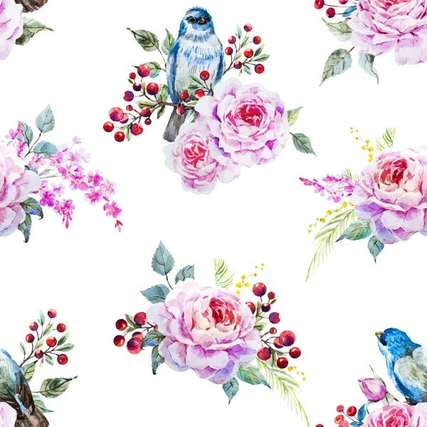 Pola vektor burung Stok Ilustrasi Bebas Royalti