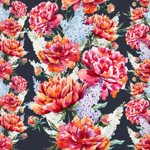 Padrão floral aquarela — Vetor de Stock