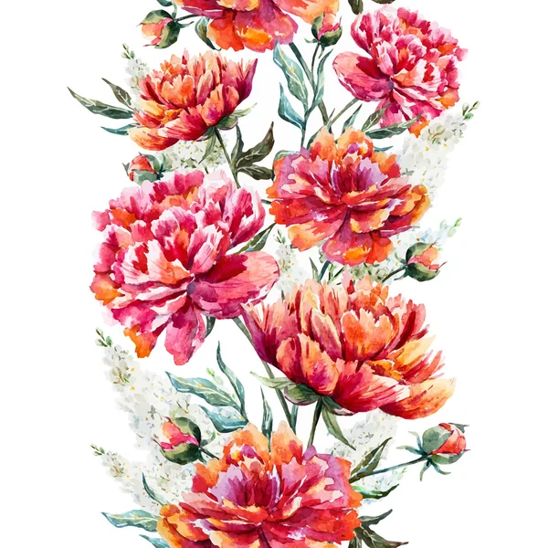 Padrão floral aquarela —  Vetores de Stock