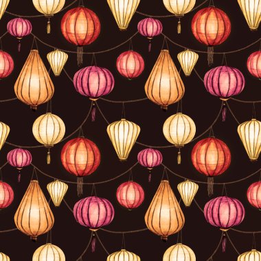 Suluboya vektör seamless Çin modeli