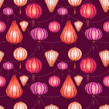 Suluboya vektör seamless Çin modeli