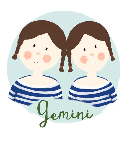 Nice gemini horoscope sign — Stock Vector