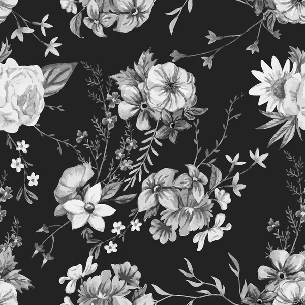 Vector watercolor floral pattern — Stock Vector