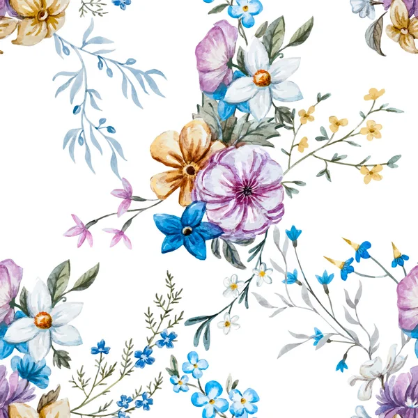 Vektor Aquarell florales Muster — Stockvektor