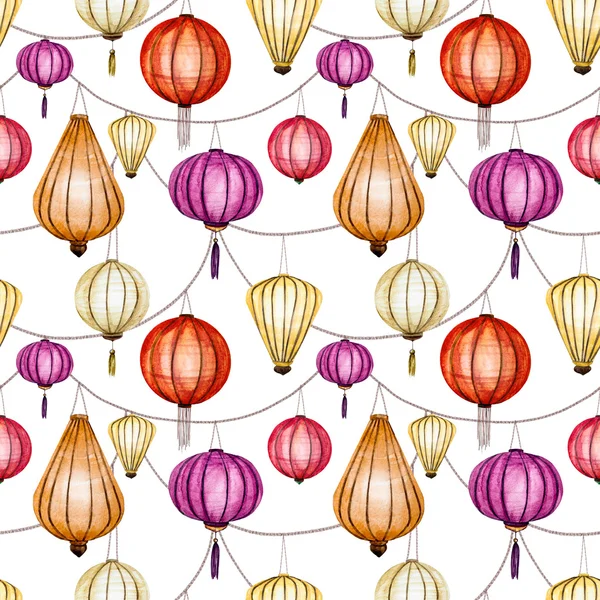 수채화 래스터 원활한 중국 패턴 — 스톡 사진