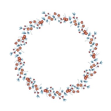 Suluboya çiçek çelenk vektör