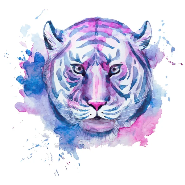 Aquarell-Rastertiger — Stockvektor