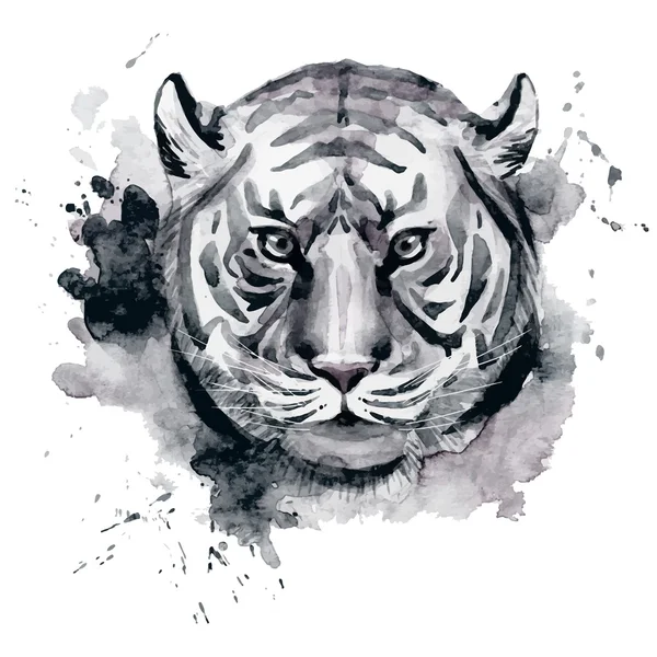 Aquarell-Rastertiger — Stockvektor