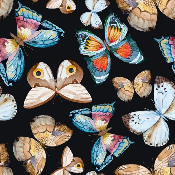 Padrão de borboleta vetorial aquarela — Vetor de Stock