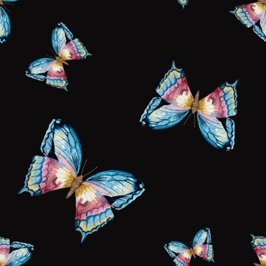 Suluboya raster kelebek deseni