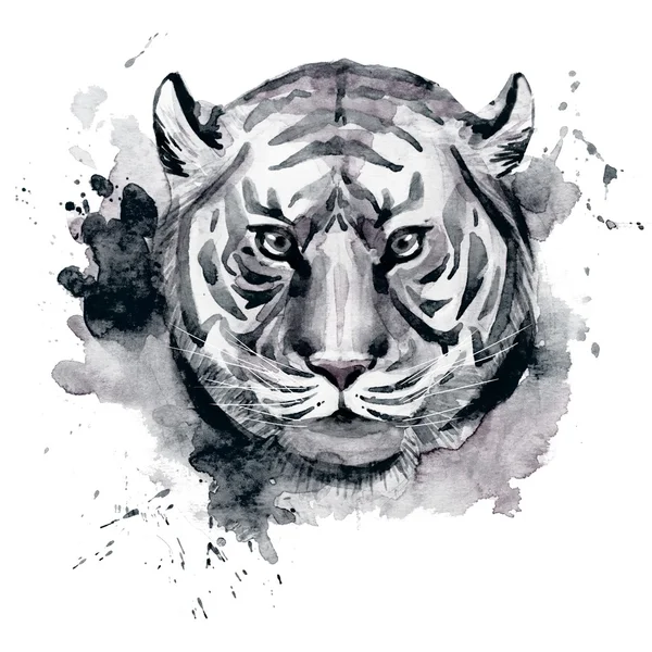 Tigre aquarela raster — Fotografia de Stock