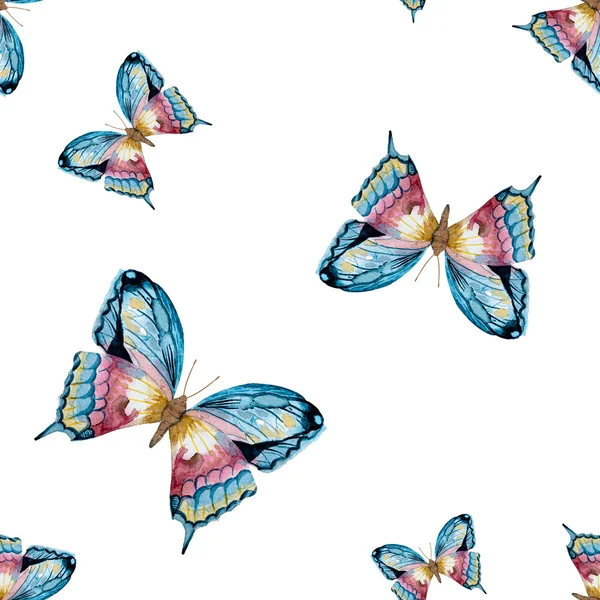 Acquerello modello raster farfalla — Foto Stock