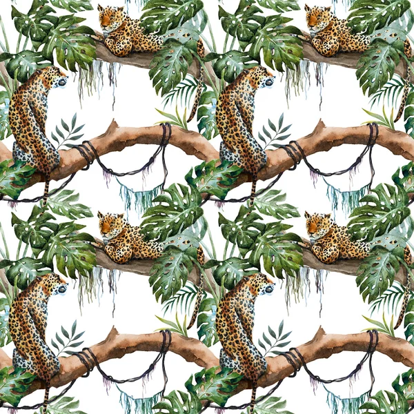 Aquarel raster Luipaard patroon — Stockfoto
