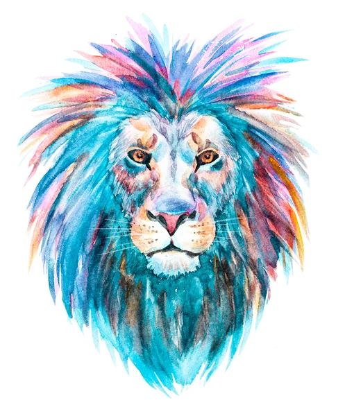 Watercolor raster lion Royalty Free Stock Photos