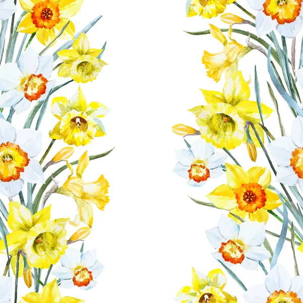 Akvarell våren blommönster — Stock vektor
