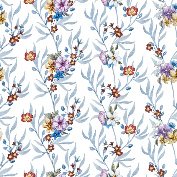 Raster watercolor floral pattern — Stock Photo, Image