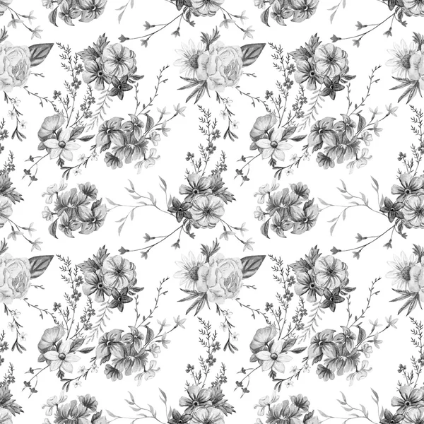 Raster watercolor floral pattern — Stock Photo, Image