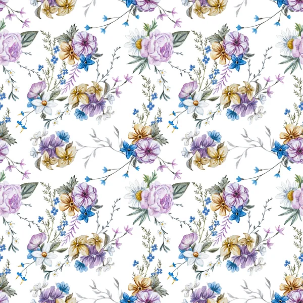 Raster suluboya çiçek desenli