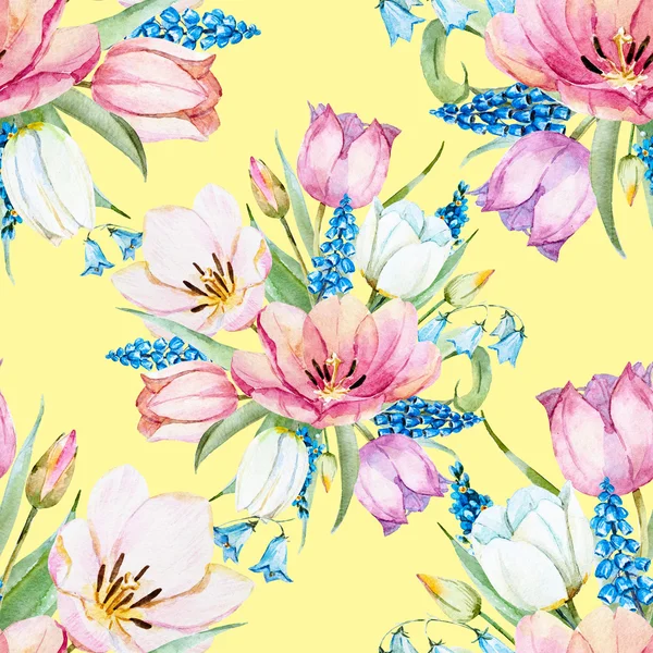 Gentle spring floral raster pattern — Stock Photo, Image