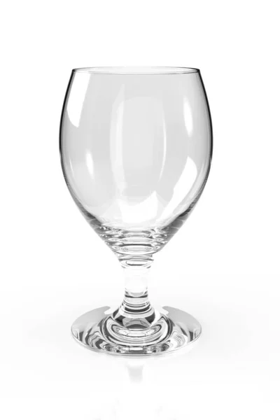 Ένα Άδειο Ποτήρι Απομονωμένο Λευκό Φόντο Render — Φωτογραφία Αρχείου