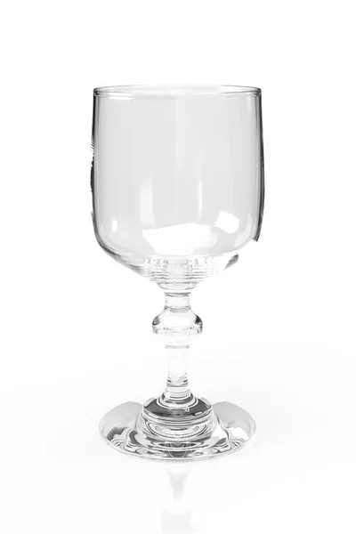 Ein Leeres Glas Isoliert Auf Weißem Hintergrund Renderer — Stockfoto
