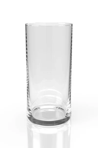 白い背景に隔離された空のガラス 3Dレンダリング — ストック写真