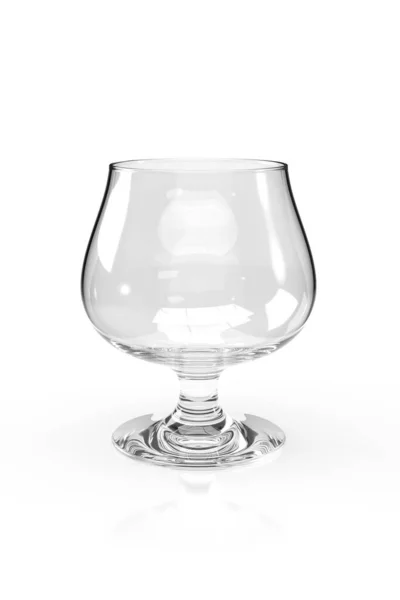 Verre Cognac Isolé Sur Fond Blanc Rendu — Photo