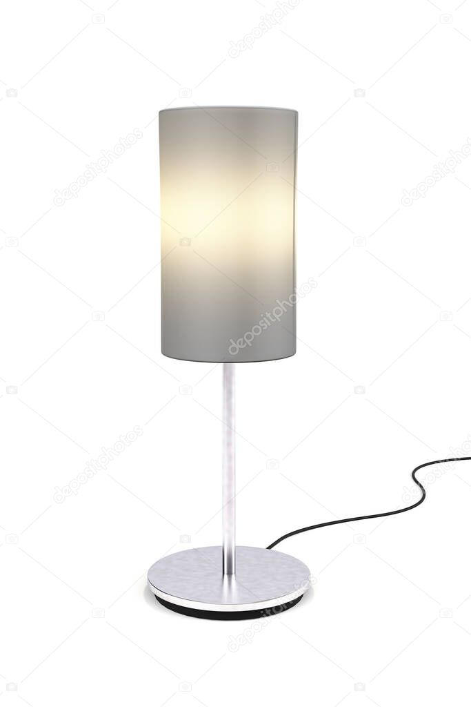 Desk lamp on white background - copy space - 3D render