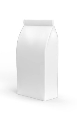 Kahve paketi modeli beyaz arkaplanda izole edildi - kopyalama alanı - 3D oluşturma