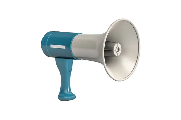 Blue Gray Megaphone Isolated White Background Render — 스톡 사진