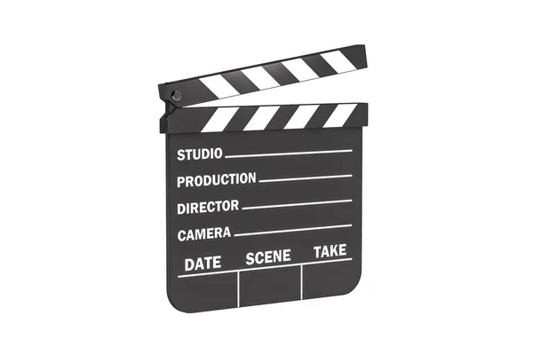 Clapperboard Isolado Fundo Branco Abrir Ardósia Filme Com Lugar Para — Fotografia de Stock