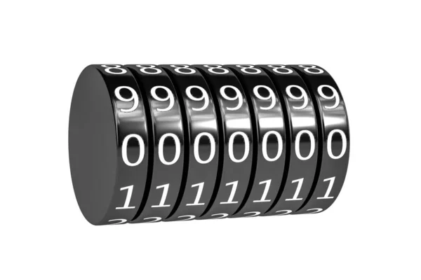 Beyaz arkaplanda kilometre sayacı izole edildi - 3d oluşturma