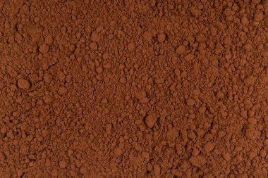 Kakao dokusu - üst görünüm ve kakao tozunun yakın çekimi