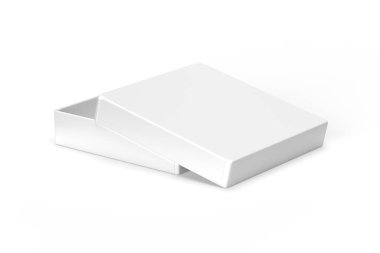 Beyaz arkaplanda izole edilmiş kutu modelini aç - 3d oluşturma