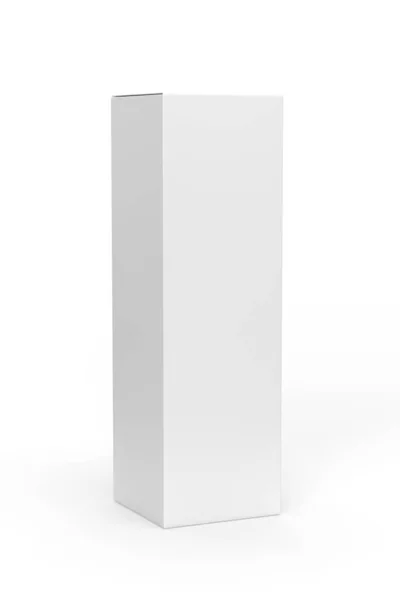 Yüksek dikey karton modeli - alkol ambalajlama modeli - beyaz arkaplanda izole edilmiş - 3D canlandırma